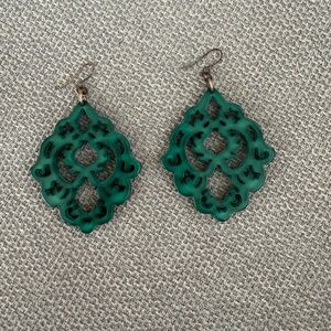 Green Resin Earrings